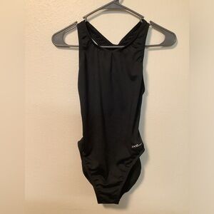 Dolphin Women’s 1 pc black cut out back size 36 swimsuit polyester spandex